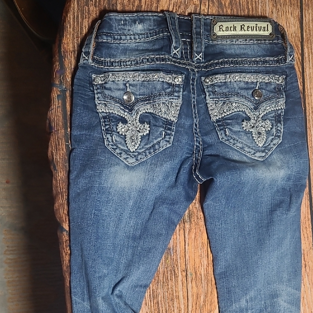 Rock Revival Women's Distressed Blue Skinny Jeans